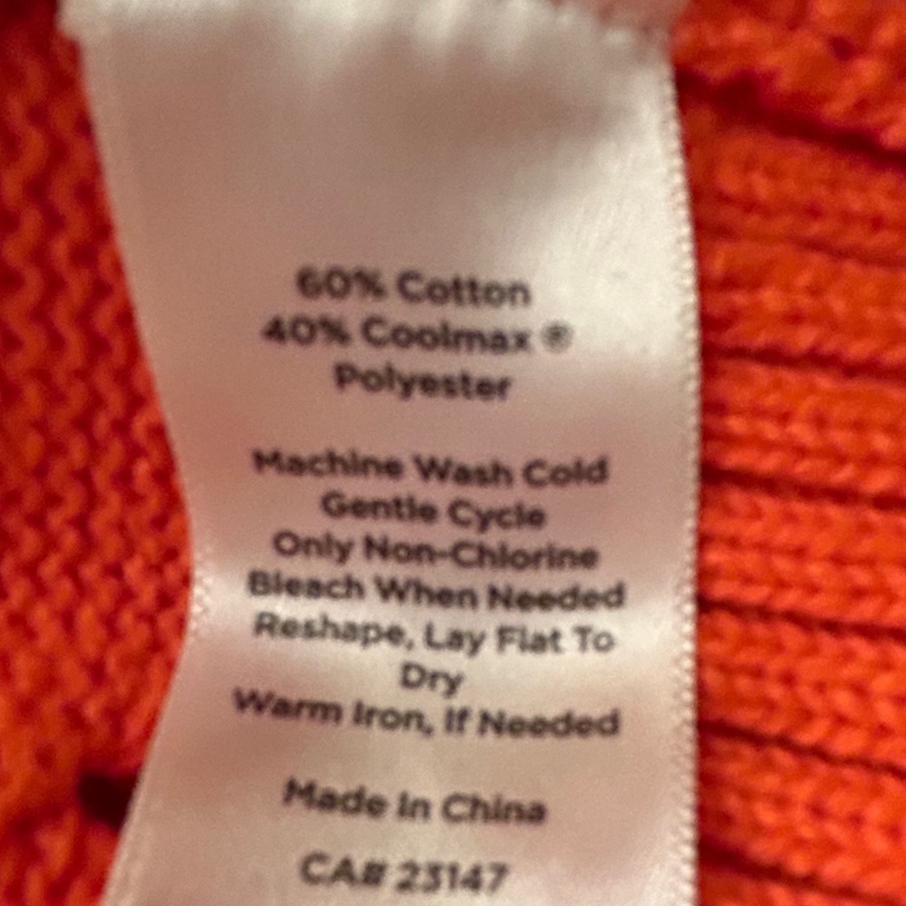 T By Talbots Like New Orange Open Weave Cardigan … - image 4
